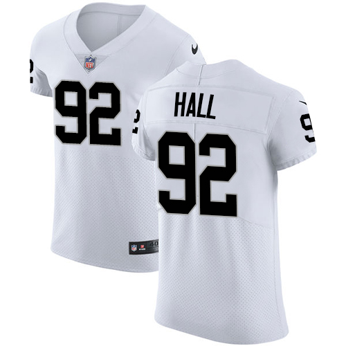 Nike Raiders #92 P.J. Hall White Men's Stitched NFL Vapor Untouchable Elite Jersey - Click Image to Close